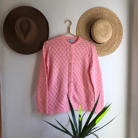 True Vintage pink cardigan sweater jumper - Picture 7 of 10